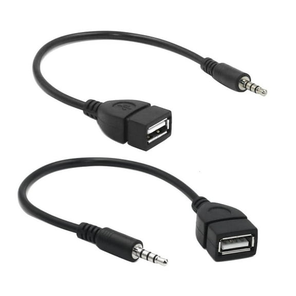 Oasiva Black USB Female to 3.5MM Female to AUX MP3 Adapter Cable Data Cable