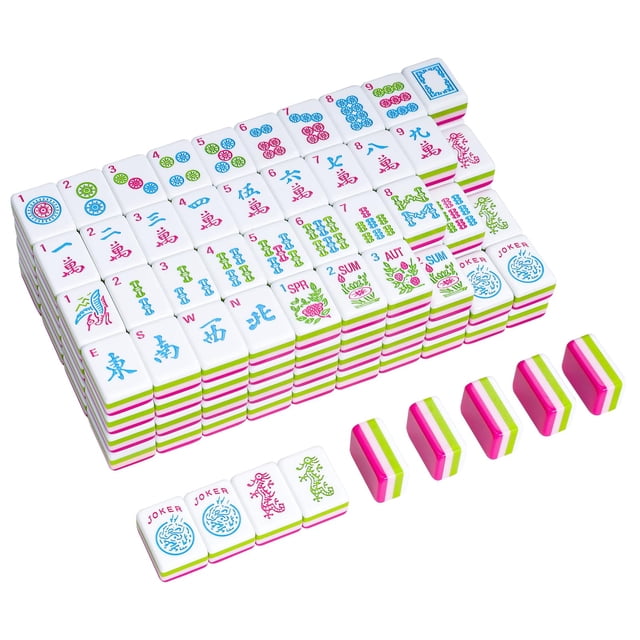 Juego de Mahjong TIASUSAN de 166 fichas de acrílico con bolsa
