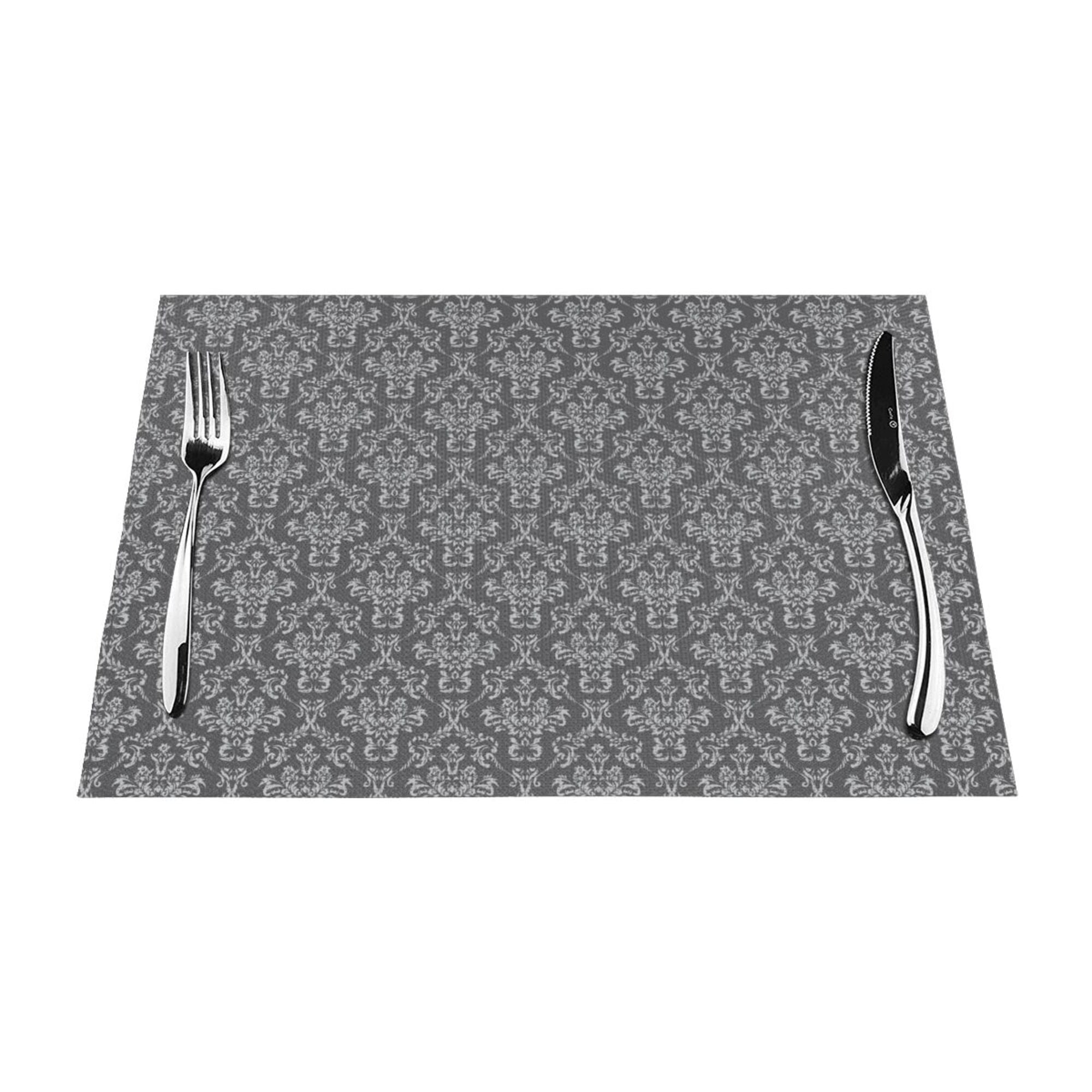 YFYANG Washable Heat-Resistant Placemats, 70% PVC/30% Polyester, Damask ...