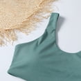 thumbnail image 4 of Sngxgn Bikini Set for Women Two Piece Bathing Suits High Waisted Square Neck Cutout Adjustable Straps(Green,S), 4 of 7