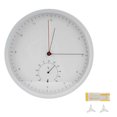 thumbnail image 1 of Reloj de pared con termómetro, superficie blanca, reloj de pared de barra de estilo nórdico, suministros para el hogar, rendimiento confiable Jadeshay A, 1 of 8