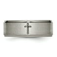 thumbnail image 4 of Titanium Cross 8mm Brushed Mens Ring Band Size 10, 4 of 8