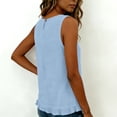 thumbnail image 5 of PNTUTB Stylish Women's Sleeveless Tops Casual Solid-Color Crew-Neck Tank Tops Lace-Hem Tank Tops with Back Tie Simple Versatile Loose Tank Tops, 5 of 6