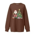 thumbnail image 6 of Feancey Crewneck Sweatshirt Women Christmas Tree Graphic Sweatshirts Oversized Long Sleeve Loose Pullover Tops Soft Fleece Sweatshirt Coffee S, 6 of 6