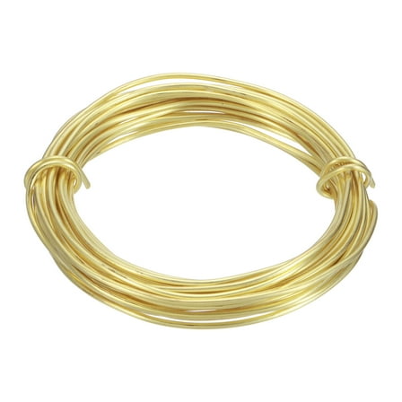 12 Gauge Brass Round Wire, 20 ft Craft Tarnish Resistant Beading Wires