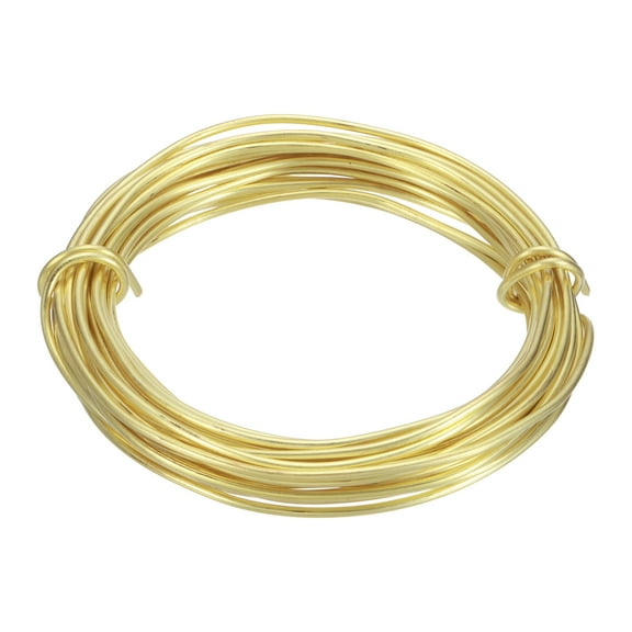 12 Gauge Brass Round Wire, 20 ft Craft Tarnish Resistant Beading Wires