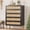 Black, variant on Rattan 5-Drawer Dresser, 44" Tall Narrow Farmhouse Chest with Wood Finish, Metal Legs & Gold Handles, Vertical Storage Cabinet, Black