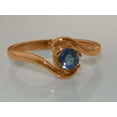 thumbnail image 3 of LBG British Made 18k Rose Gold Natural Sapphire Womens Statement Ring - 33 size options - Size 11.5, 3 of 5
