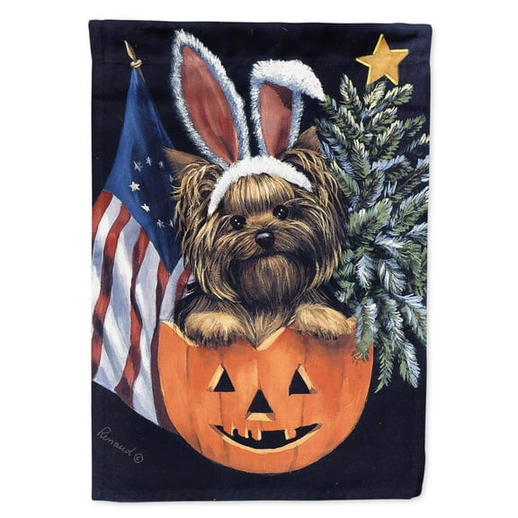Carolines Treasures PPP3124CHF Yorkie for All Seasons Flag Canvas House Size  Large multicolor