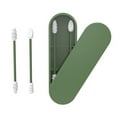 thumbnail image 1 of Graflsoa Ensemble de Cotons-Tiges en Silicone Réutilisables à Double Pointe, Lot de 2, Outils Écologiques de Maquillage et de Nettoyage des Oreilles, Vert, 1 of 6