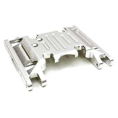 Alson Volume Control Integy RC Toy Model Hop-ups OBM-1330SILVER CNC Machined Alloy Center Skid Plate for Axial 1/10 SCX10 II w/LCG Transfer Case ()
