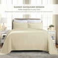 thumbnail image 3 of Supeior Paisley Cotton Decorative 3-Piece Bedspread Set, All Season Breathable Bedspreads, Queen, Ivory, 3 of 9