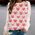 thumbnail image 2 of VALMASS Chandails en Molleton à Col Rond pour Femmes, Imprimé Floral, Manches Longues, Mode Décontractée, Blouses Sans Capuche (m, Beige-D), 2 of 3