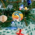 thumbnail image 5 of Funny Christmas Ornament,Expressive - Color Marine - Creature Illustration,Xmas Round Ceramic Pendant, 5 of 6