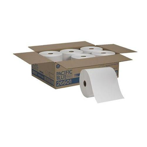 Georgia-Pacific Pacific Blue Basic Hardwound Paper Towels, Continuous Roll, 7 7/8 in W, 800 ft, White, 6 Pack