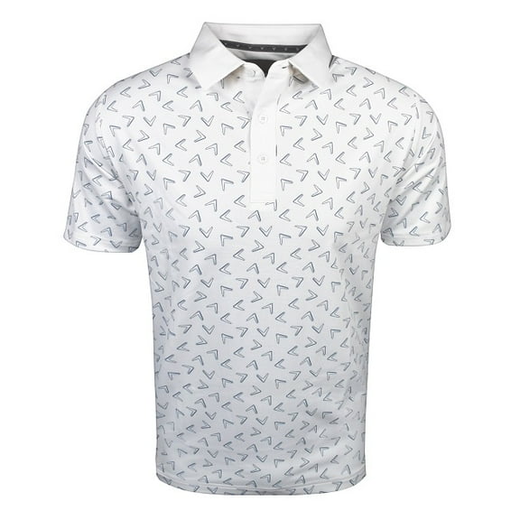 Callaway Golf Painted Chevron Print Polo Bright White Small