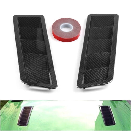 For 17X5Inch Universal Carbon Fiber Hood Vent Louver Air Cooling Panel Trim Set