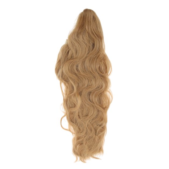 Unique Bargains 1 Pc Nature Long Hair Ponytail wig Clip for Women 21.65inch Gold Tone