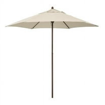 California Umbrella  9 ft. Mow Series Push Open Pin Stop No Tilt Steel Umbrella, Antique Beige Polyester