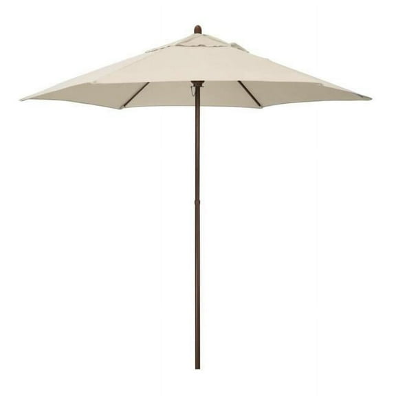California Umbrella  9 ft. Mow Series Push Open Pin Stop No Tilt Steel Umbrella, Antique Beige Polyester