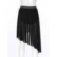 thumbnail image 7 of Kaerm Women Rhinestone Lyrical Dance Skirt Split Irregular Hem Skirt Figure Ice Skating Dancewear Black M, 7 of 7