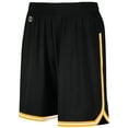 thumbnail image 2 of Holloway Sportswear L Womens RETRO BASKETBALL SHORTS Black/Light Gold/White 224377, 2 of 7