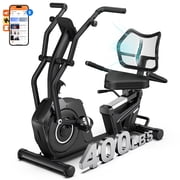 LNOW Recumbent Exercise Bike for Home,Light Commercial High-end Recumbent Bike with Arm Exerciser,Bluetooth App,Heart Rate, Low-Impact Cardio & Physical Therapy