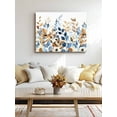 thumbnail image 5 of Fall Watercolor Canvas Print Wall Art Framed Canvas Art Wall Decor Blue Yellow Brown Eucalyptus Leaves Pictures Painting Morden Artwork for Living Room Bedroom, Ready to Hang - 16"x20", 5 of 6