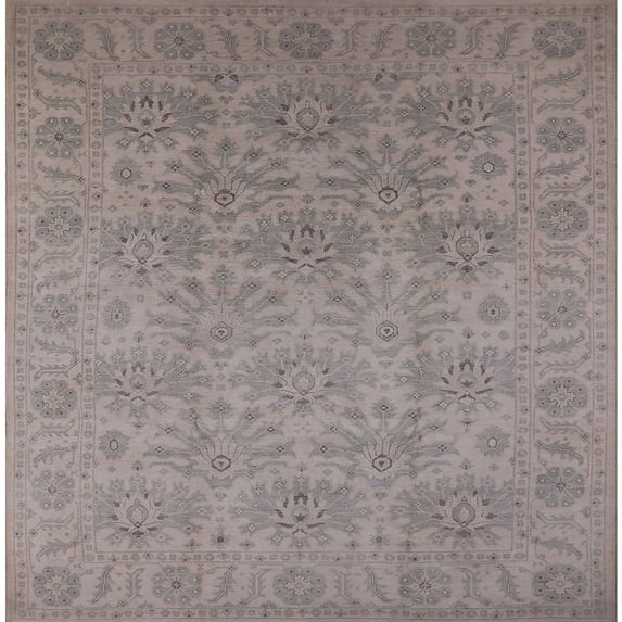 Ahgly Company Indoor Square Mid-Century Modern Rose Purple Oriental Area Rugs, 3' Square