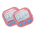 thumbnail image 3 of FRCOLOR kitchen alarm timer 2pcs LCD Screen Digital Kitchen Cooking Timer Count Down Up Clock Loud Alarm Magnetic Ultra Thin Timing Device for Laboratory - No Battery (Pink),2.95"X2.56"X0.79", 3 of 4