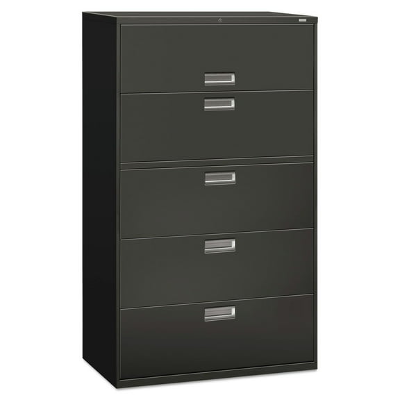 HON 5 Drawers Lateral Lockable Filing Cabinet, Charcoal