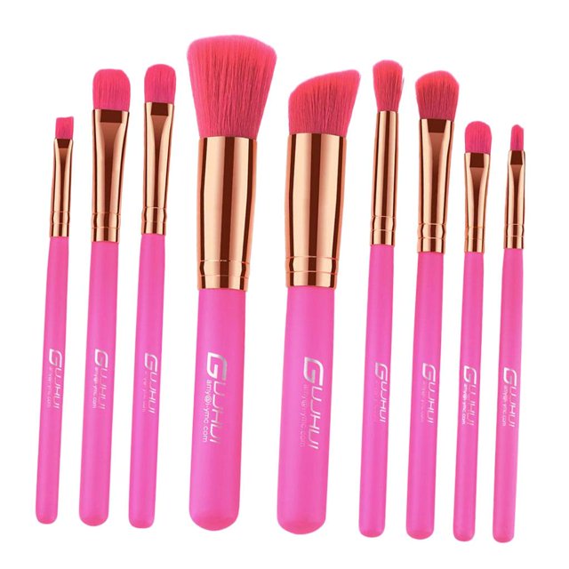 9 Piezas De Pinceles De Maquillaje Cosmético Conjunto De Herramientas De Ojos Fundación De Polvo - 9pcs H Colcomx Conjunto de pinceles de maquillaje base