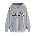 thumbnail image 2 of LEAVINGSUO Women's Sweatshirt Hoodie Clearance Fall Winter Fashion Casual,Women Loose Long Sleeve Sweatshirt Hooded Hoodie Sweatshirt Blouse, 2 of 8