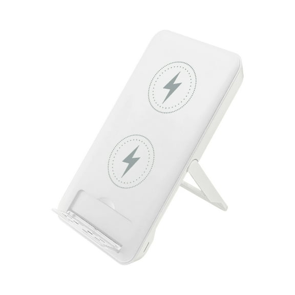 Bouanq School Supplies Portable Wireless Charger New Qi Double Coil 10W Wireless Fast Charging Vertical Foldable Desktop Mobile Phone Bracket Wireless Charger