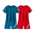 thumbnail image 2 of hengsof 2PC Toddler Boys Clothes Mesh Athletic Summer Short Sleeve T-Shirt and Shorts Kids Outfit Set Loose Casual Wear 3-14 Year, 2 of 4