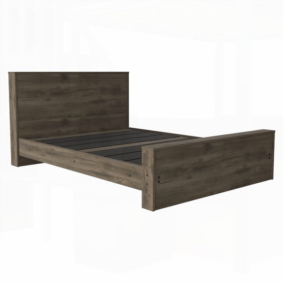Full Size Metal Platform Bed Base, No Box Spring Needed, Dark Brown, Bedroom