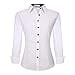 thumbnail image 3 of Alex Vando Chemises Habillées pour Femmes Coupe Régulière Manches Longues Extensible Chemise de Travail, Blanc, m, 3 of 4