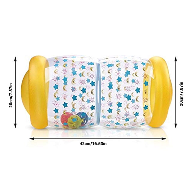 Rodillo inflable para bebé, juguete con bola colorida, rodillo auxiliar para gatear para bebé