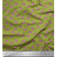 thumbnail image 1 of Soimoi Green Rayon Crepe Fabric Monster Lips & Teeth Face Print Sewing Fabric Yard 46 Inch Wide, 1 of 3