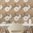thumbnail image 2 of Ambesonne Garden Peel & Stick Wallpaper for Home, Dahlia Flowers Simplistic, 13"x100", Dark Sand Brown and White, 2 of 5