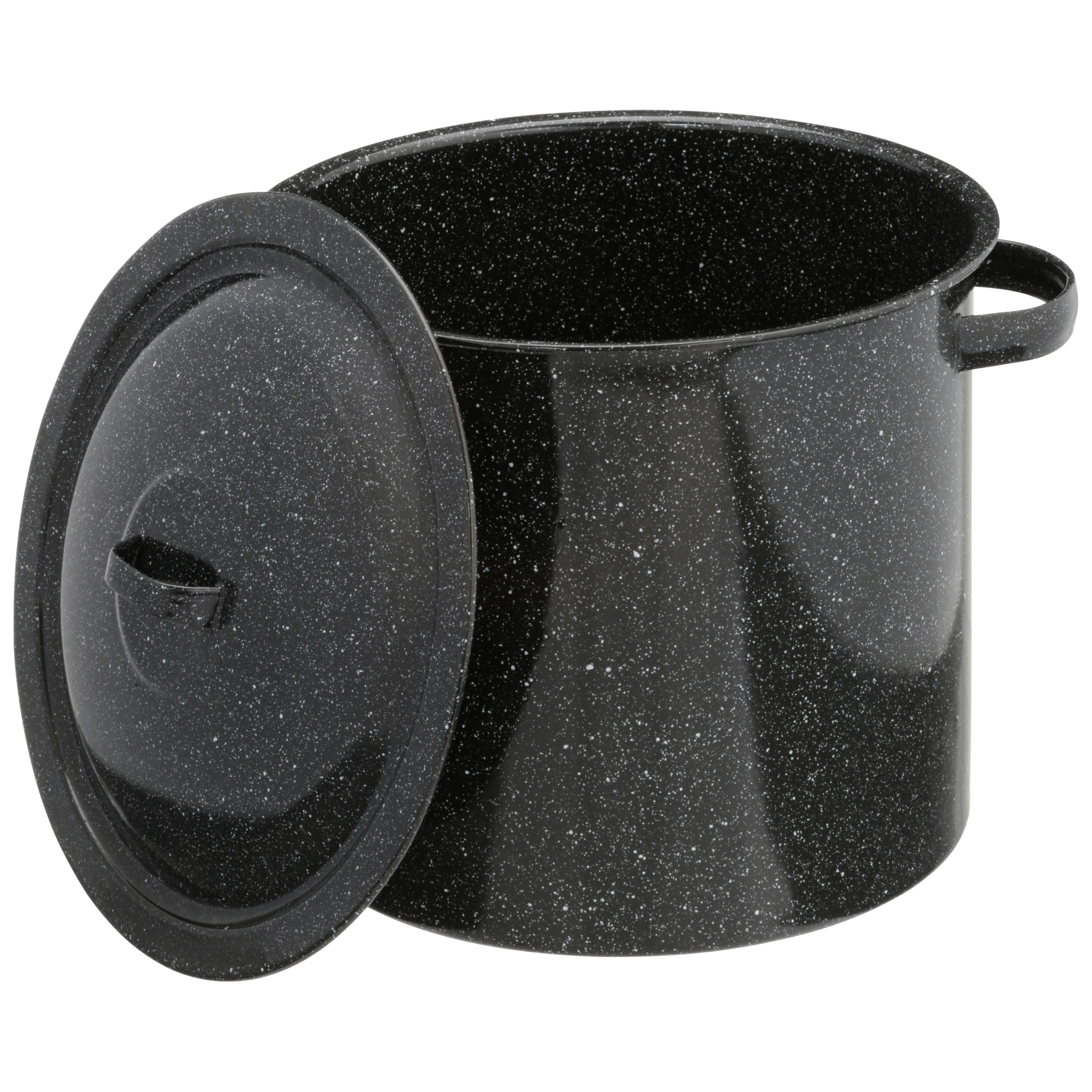 Granite-Ware Enamel on Steel 12 Quart Stock Pot with Lid - Black - image 3 of 5