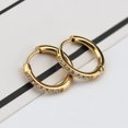 thumbnail image 4 of Pendientes de circonita de acero inoxidable con personalidad sencilla de Japón y Corea del Sur, pendientes de hebilla de oreja de anillo liso para mujer, joyería de tendencia, 4 of 5