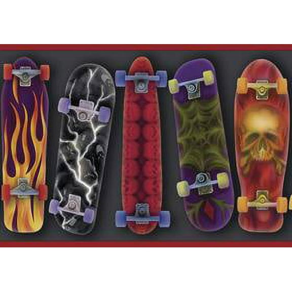 879866 Airbrush Skateboards Wallpaper Border BVB92052b