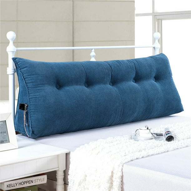 Sofa Bed Large Filled Triangular Wedge Cushion Bed Backrest Positioning Support Pillow Reading Pillow Office Lumbar Pad With Removable Cover Denim Blue 47 Inches Walmart Com Walmart Com
