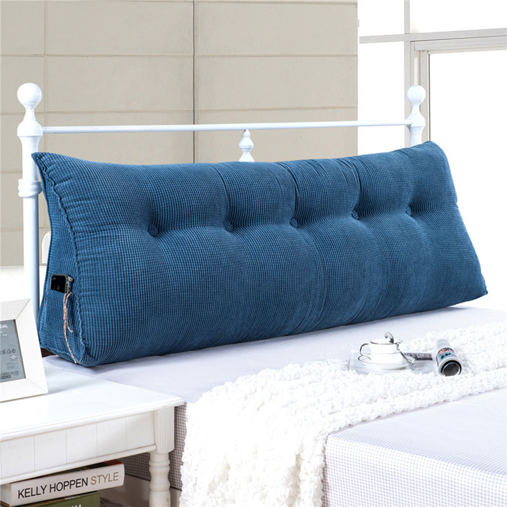 Without Buckle zxcvb Bedside Cushion Large Triangle Wedge Pillow Bedroom Double Sofa Bed Tatami Soft Bag PP Cotton Back Support Waist Cushion-A Thousand Charming Blue/_L40 15 30cm