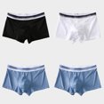 thumbnail image 1 of Summer Men Boxers Ice Silk Seamless Panties Ultra-thin Gradient Color Underpants Breathable 4 PCS Set Slip Silk Panties Men 7 XXL, 1 of 6