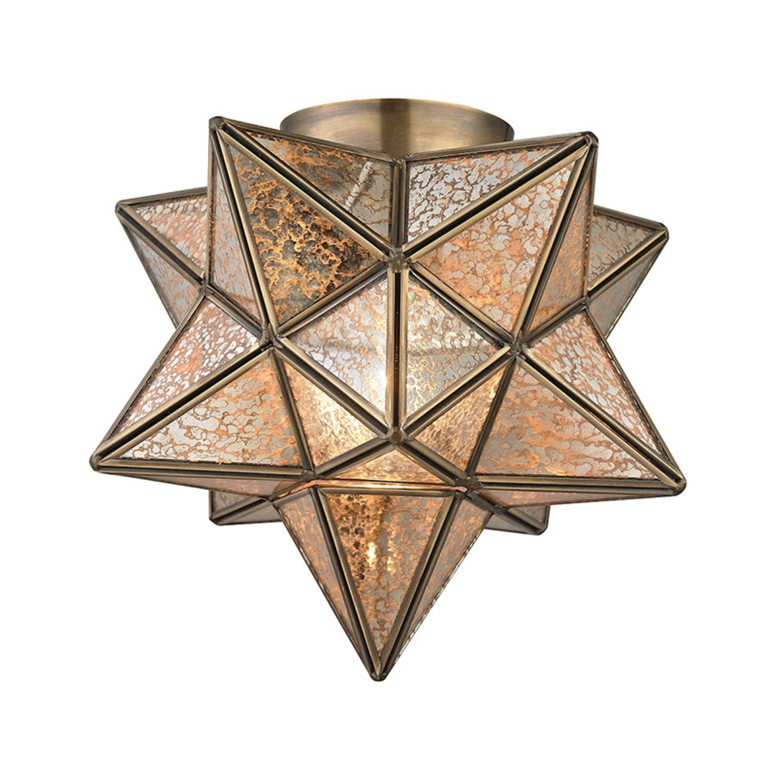 Moravian Star 1 Light Flush Mount In Bronze Walmart Com