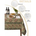 thumbnail image 5 of Sage Green Boho Rectangle Tablecloth, Vintage Ethnic Tribe Abstract Art Floral Waterproof & StainResistant Tablecloth, Washable Oil-proof Table Cover for Dining/Party/Wedding/Camping/Buffet 60x120 In, 5 of 9