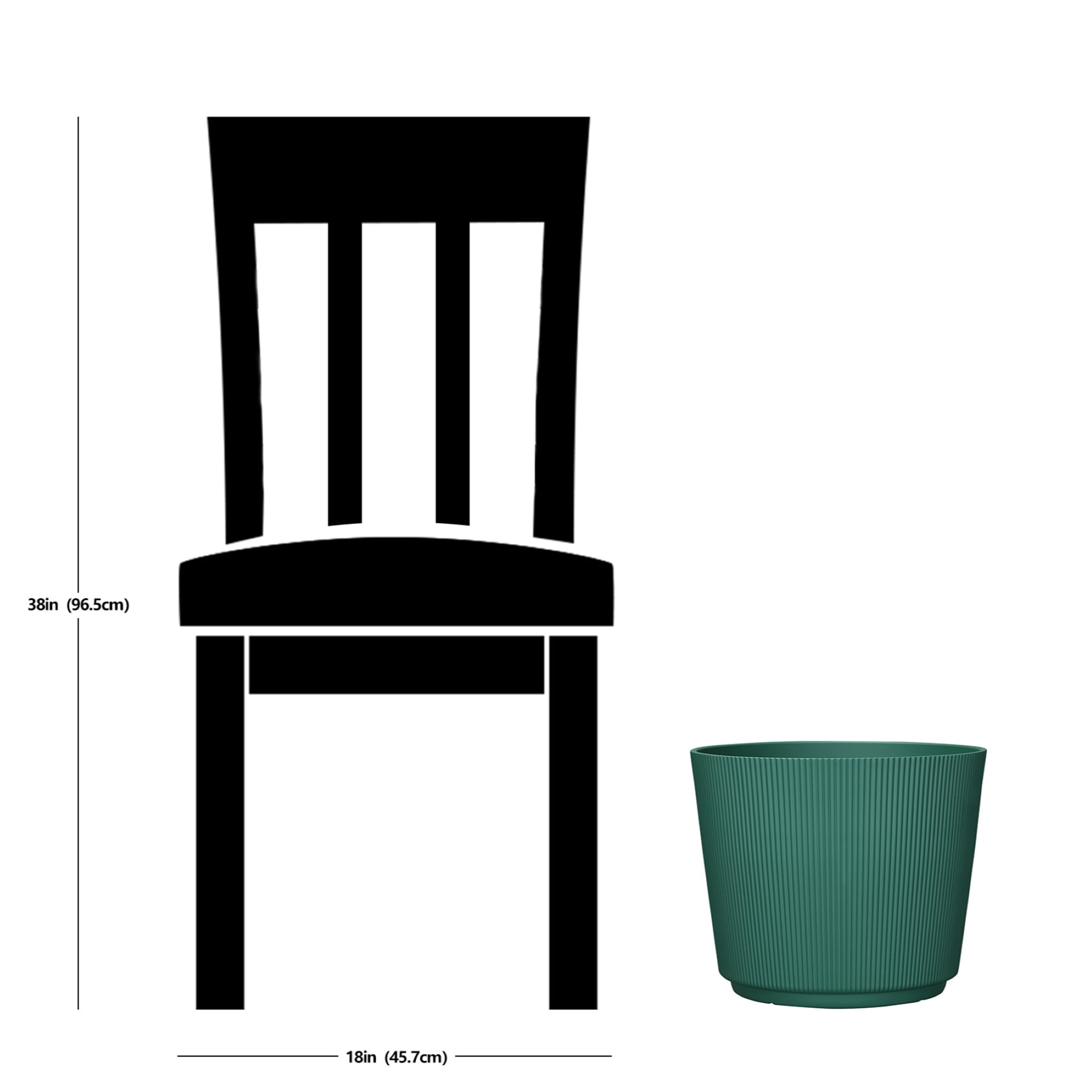 Mainstays 13.9" D x 11.4" H Parker Green Recycled Resin Planter
