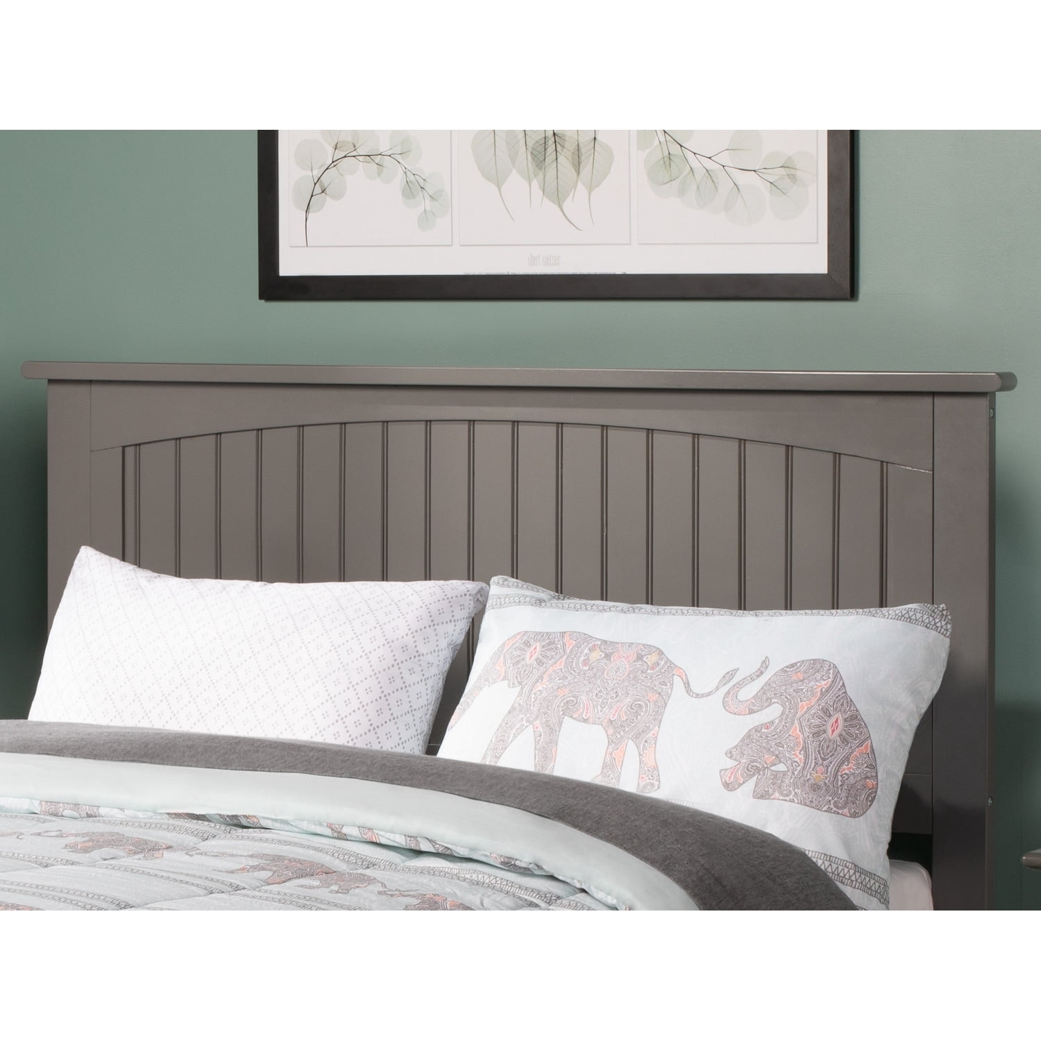 AFI  Nantucket Headboard with Attachable Charger Grey Full